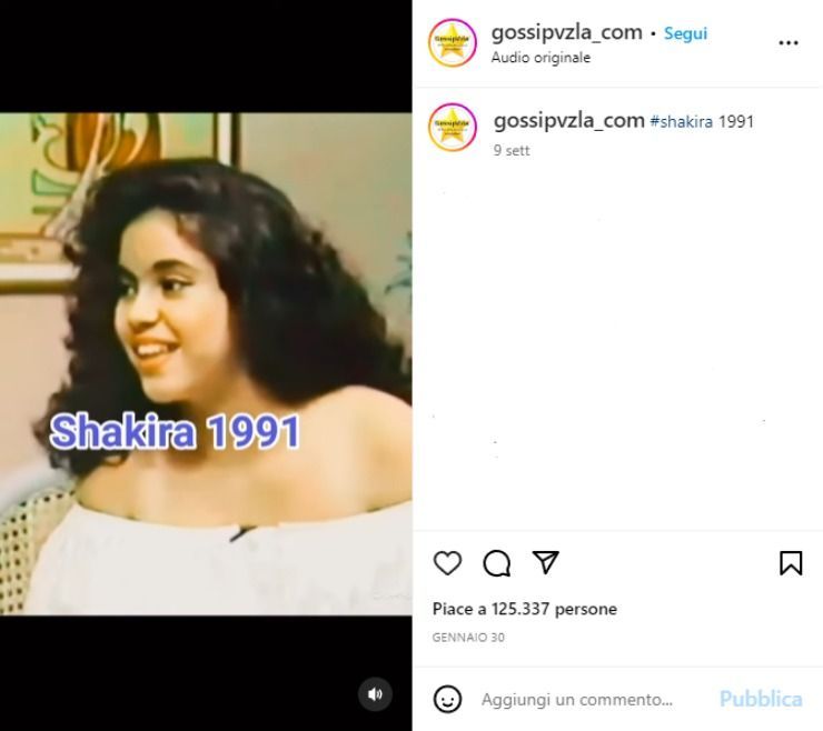 Shakira molti anni fa