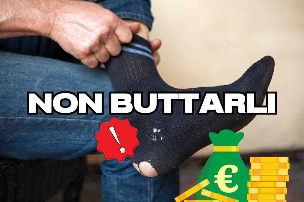 riutilizzare calzini bucati