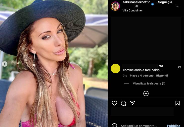 sabrina salerno fa impazzire in costume