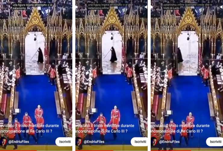 Video shock incoronazione Re Carlo angelo della morte