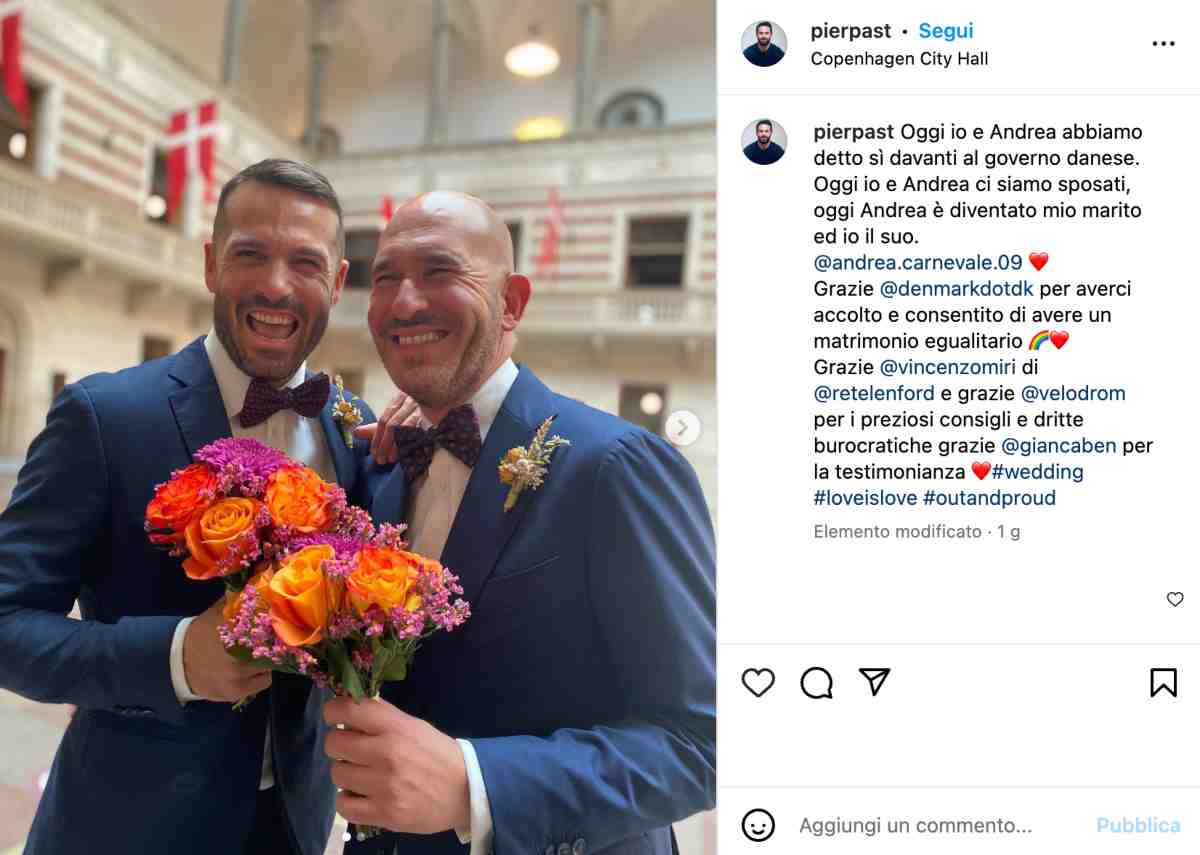 Pierpaolo Astolfi si è sposato con il compagno Andrea