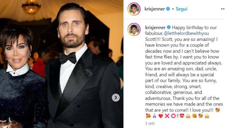 kris jenner dedica scott