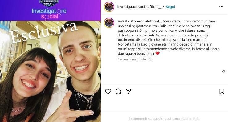 giulia stabile sangiovanni fine relazione