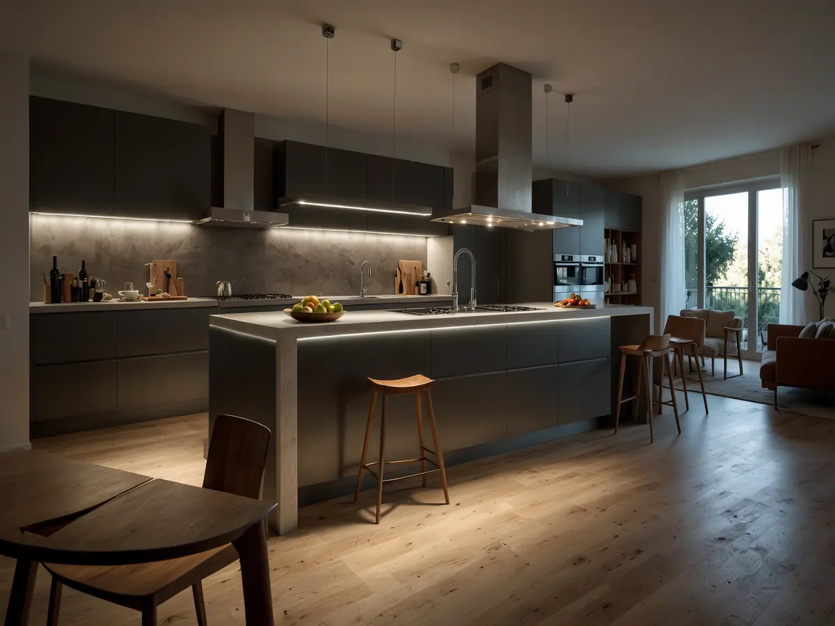 Cucinare a regola d'arte: la guida definitiva ai LED sottopensile e ai faretti orientabili.